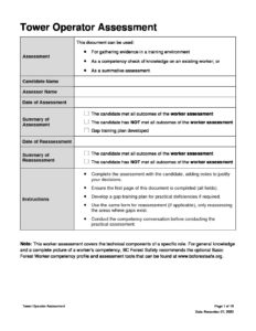 Tower Operator Assessment – The BC Forest Safety Council